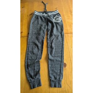 Y2k Love Me by Reflex Womens Small Gray Heathered Love Graphic Jogger Sweatpants